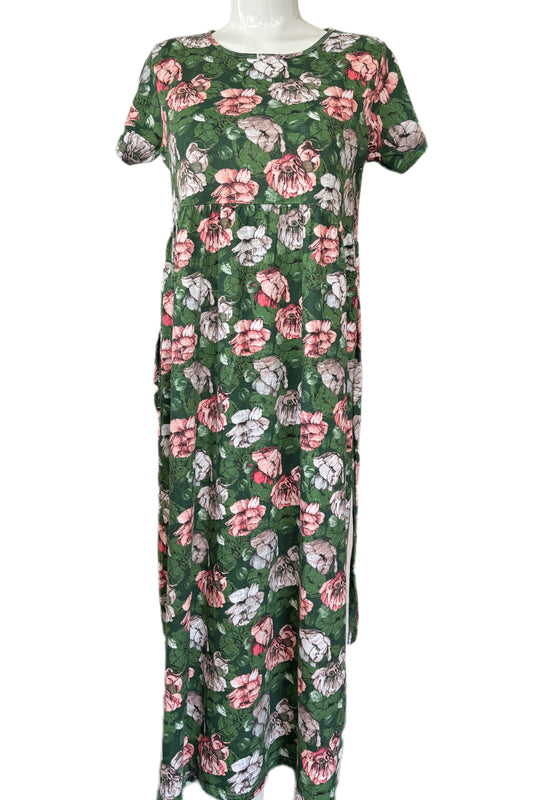 Green Floral casual maxi