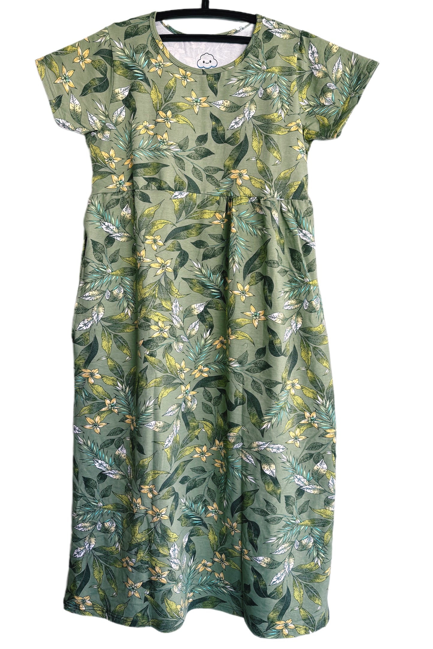 Light green floral Casual maxi