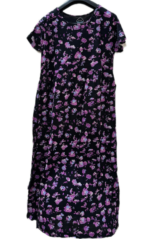 Black Pink floral casual maxi