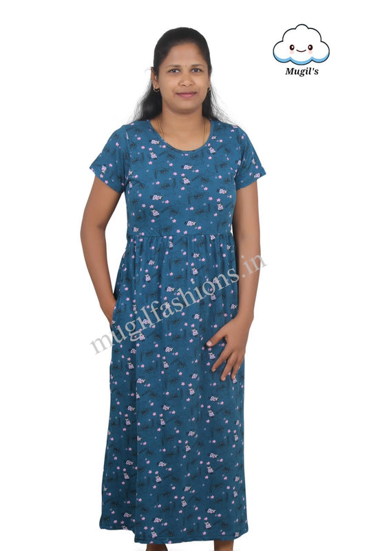 Peacock blue casual maxi